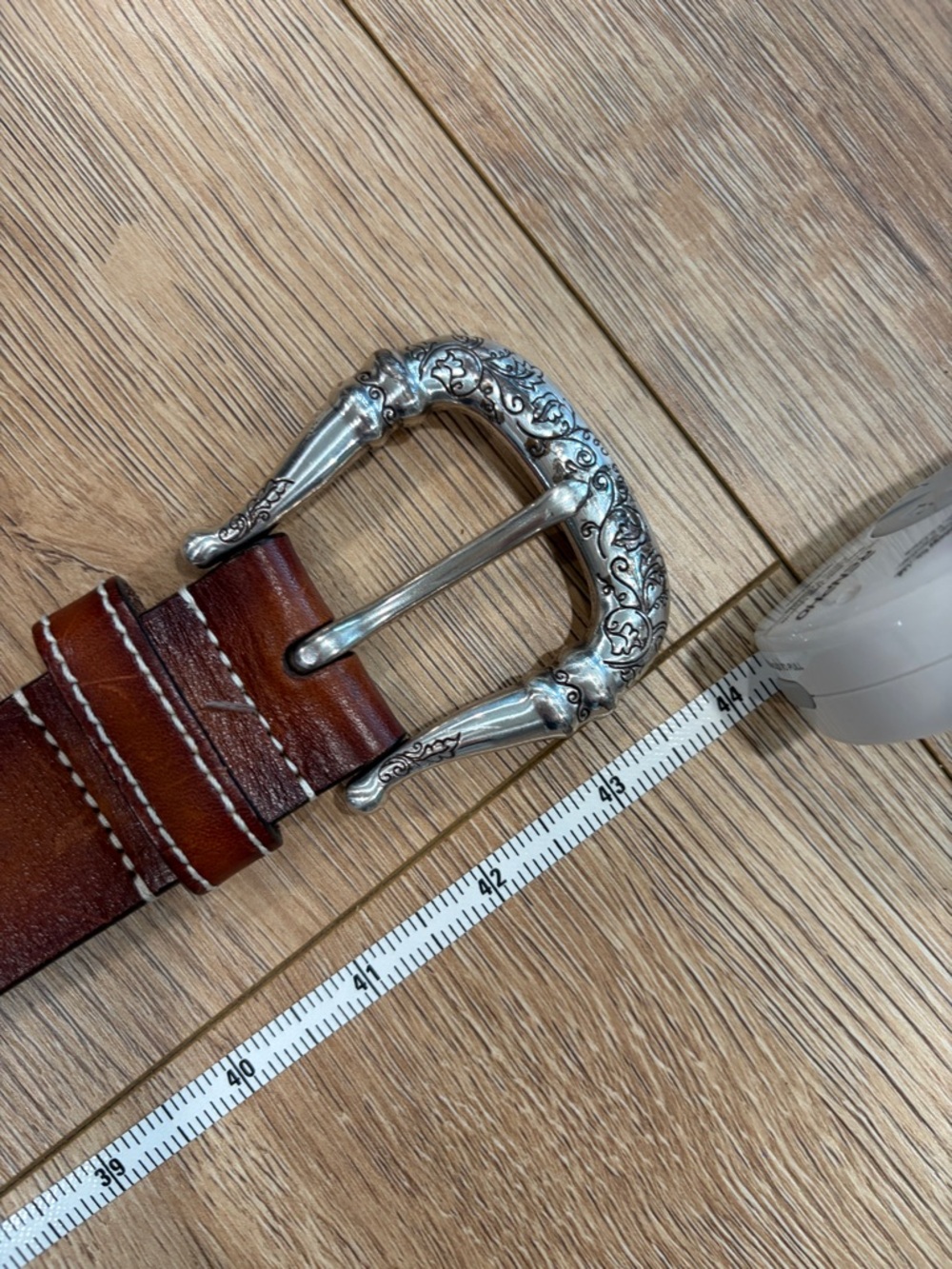 Brighton Brown Leather Belt Silver Concho Studded Western Boho Size Medium - Picture 10 of 11